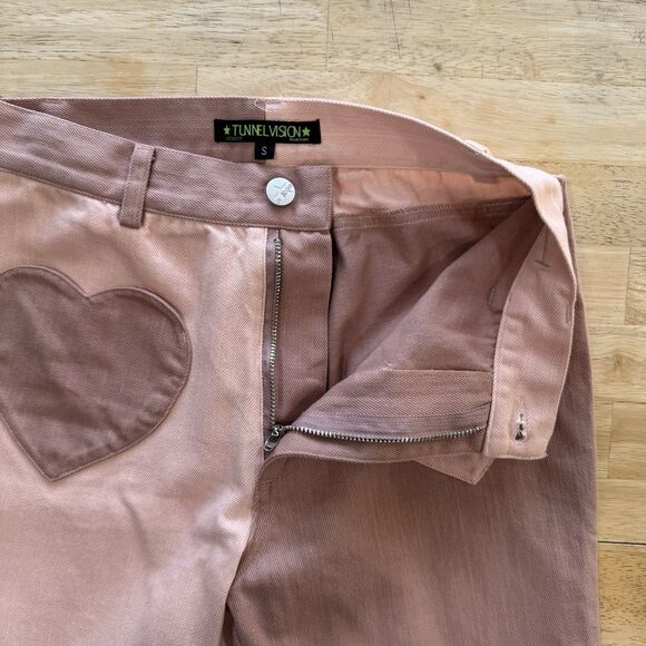 Tunnel Vision Marsha Flare Pants Heart Pockets 70s Twill Cotton Lightweight - Picture 4 of 12